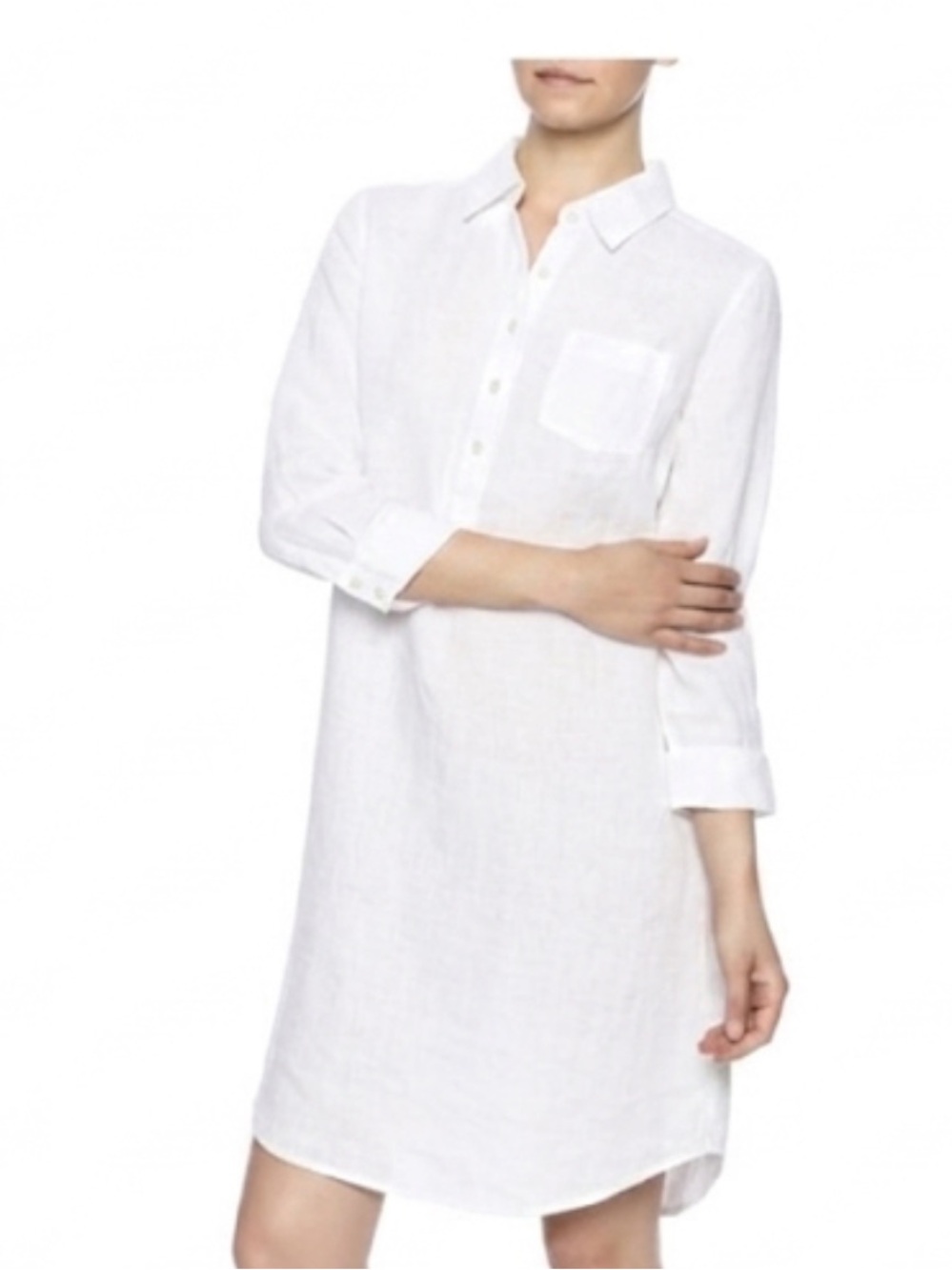 Nuthatch White Linen shirt dress Size Small